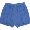 Blue Linen Diaper Cover, Blue - Shorts - 1 - thumbnail