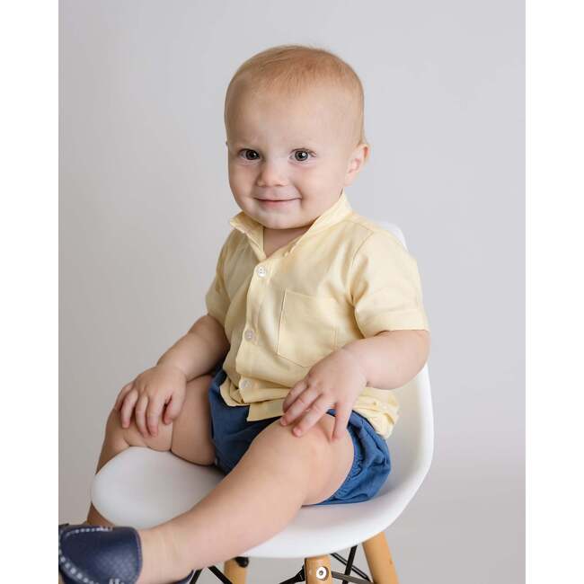 Blue Linen Diaper Cover, Blue