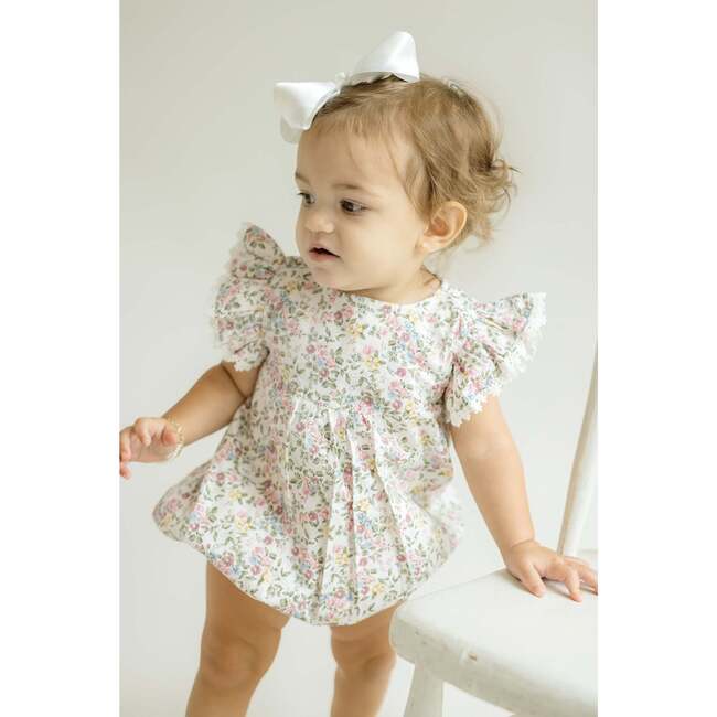 Ana Bubble Romper, Pink Multi