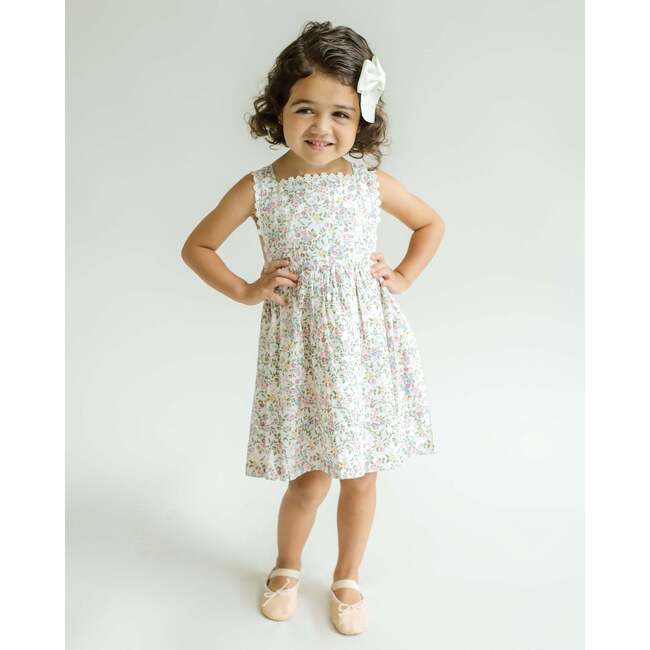 Ana Pinafore Dress, Pink Multi - Dresses - 3