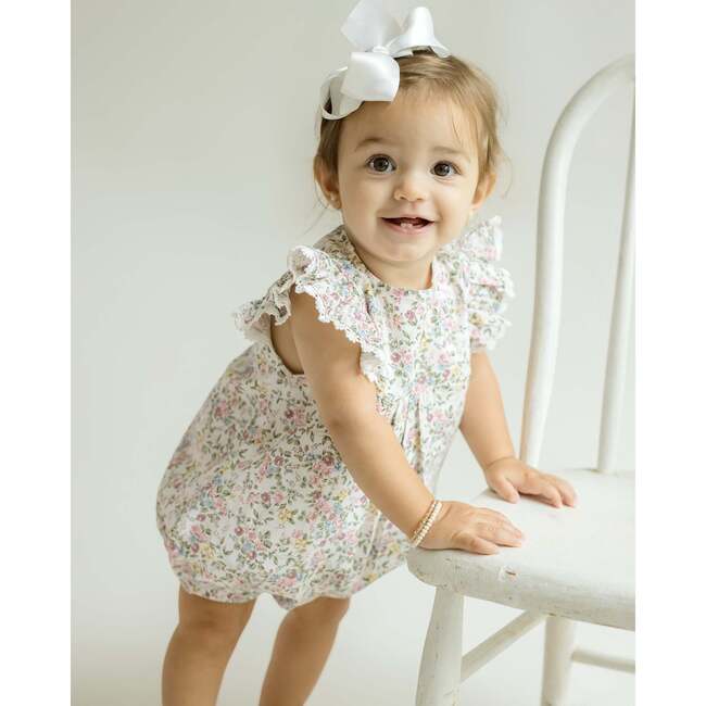 Ana Bubble Romper, Pink Multi - Rompers - 3