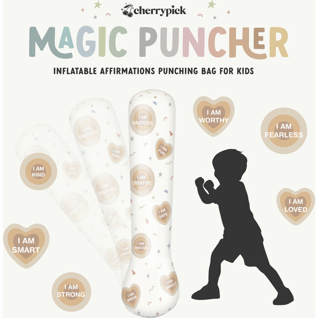 Magic Puncher - Inflatable Punching Bag for Kids with Positive Affirmations, Neutral