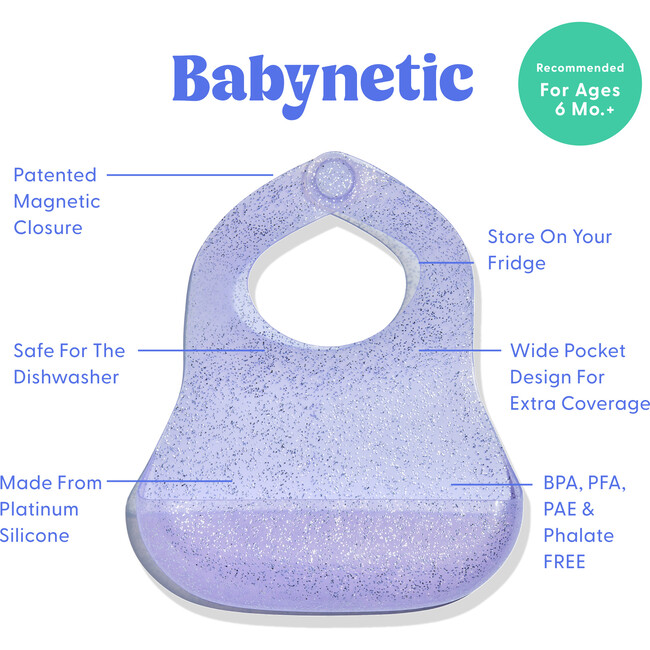 Magnetic Silicone Bib, Grape Jelly