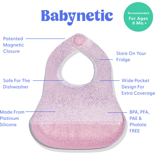 Magnetic Silicone Bib, Strawberry Jelly