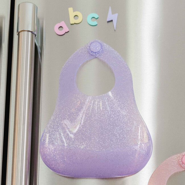 Magnetic Silicone Bib, Grape Jelly - Bibs - 4