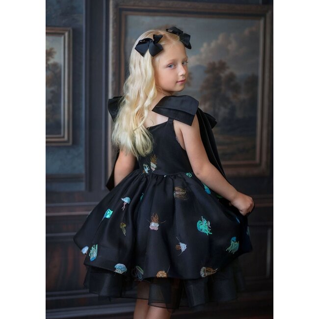 Ocean Magic Black Tulle Dress for Girls, Black