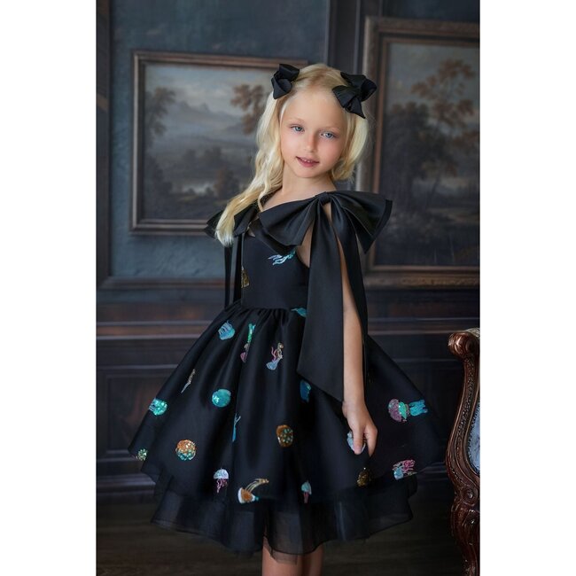 Ocean Magic Black Tulle Dress for Girls, Black - Dresses - 4
