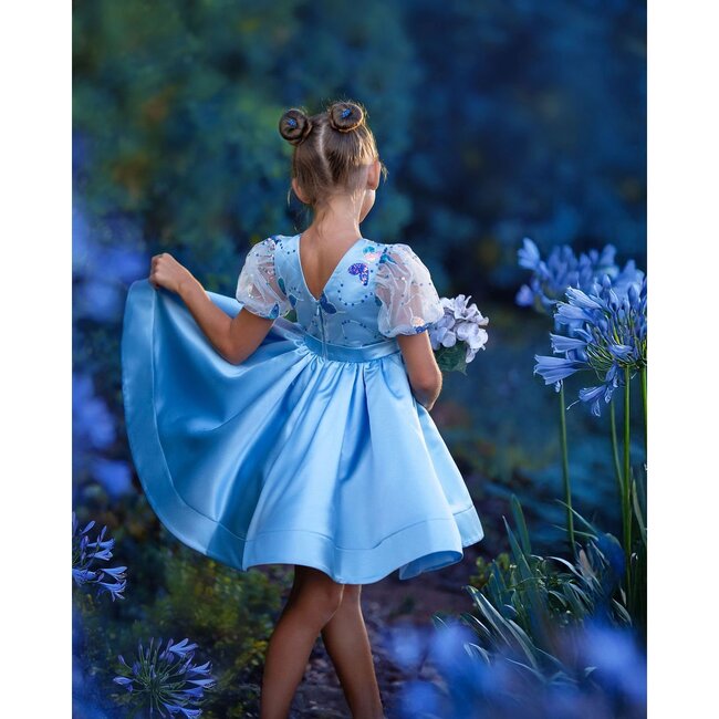 Celestial Butterfly Dress, Blue - Dresses - 5
