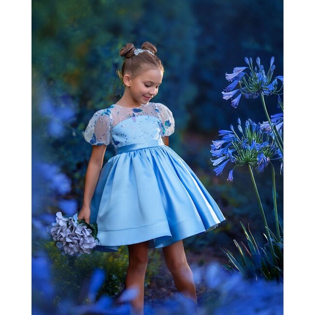 Celestial Butterfly Dress, Blue - Dresses - 6