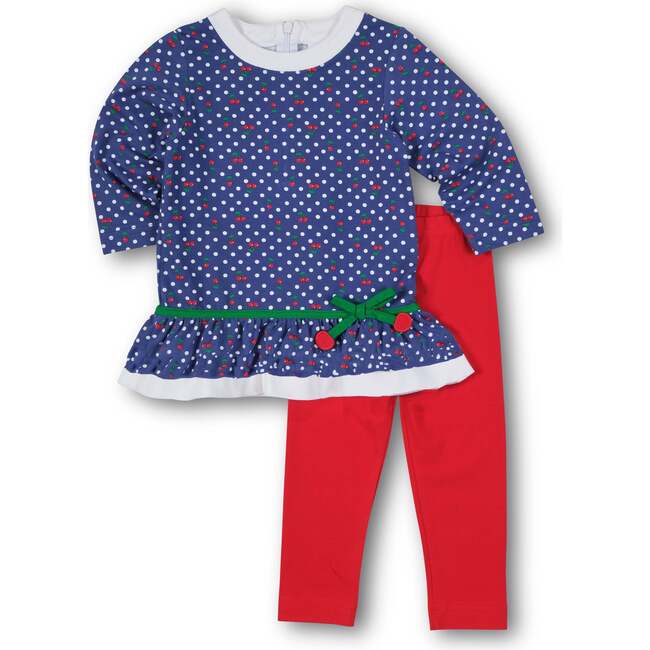 Polka Dot Cherry Knit Tunic Set