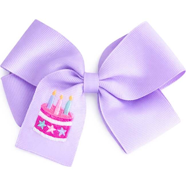 Birthday Cake Hair Bow, Lavender