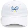 Tennis Baseball Hat, White - Hats - 1 - thumbnail