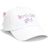 Birthday Girl Bow Baseball Hat, White - Hats - 1 - thumbnail