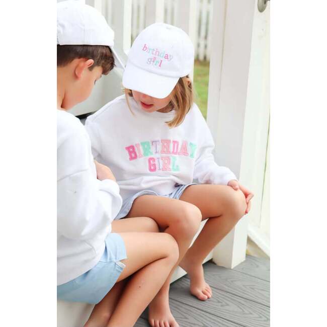 Birthday Girl Bow Baseball Hat, White - Hats - 6