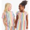 Kids Short Sleeve Button Down In Rainbow Stripe, Rainbow Sunrise Stripe - Button Downs - 2 - thumbnail