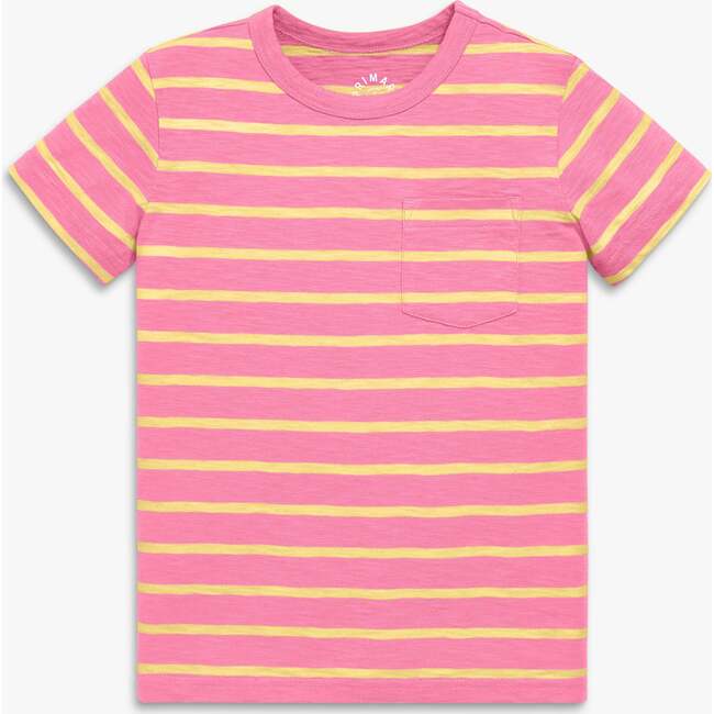 Kids Pocket Tee In Stripe, Taffy Daffodil Stripe