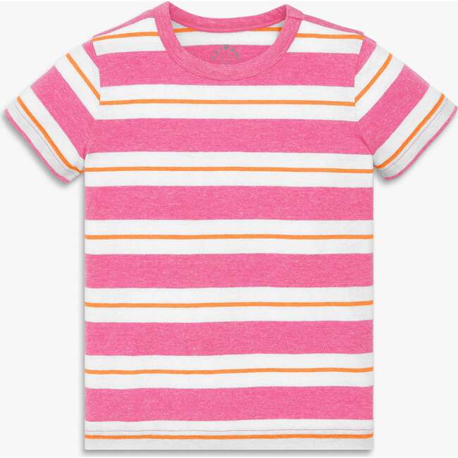 Kids Heathered Tee In Multi Stripe, Gumball Cantaloupe Stripe