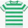 Kids Heathered Tee In Multi Stripe, Green Apple Mist Dock Stripe - T-Shirts - 1 - thumbnail