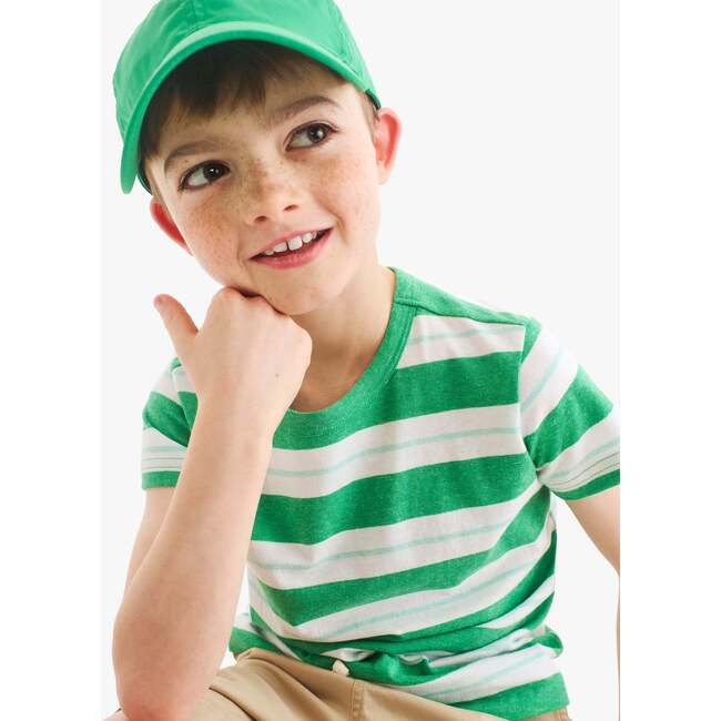 Kids Heathered Tee In Multi Stripe, Green Apple Mist Dock Stripe - T-Shirts - 3