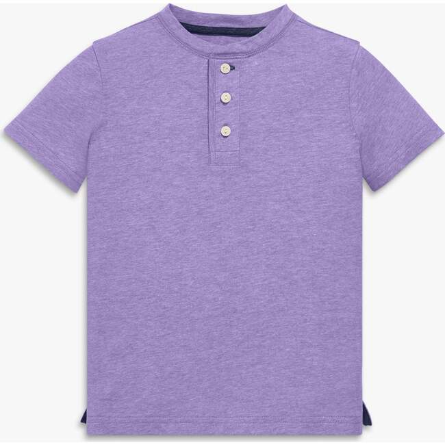 Kids Heathered Henley Tee, Iris