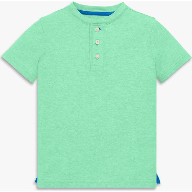 Kids Heathered Henley Tee, Clover