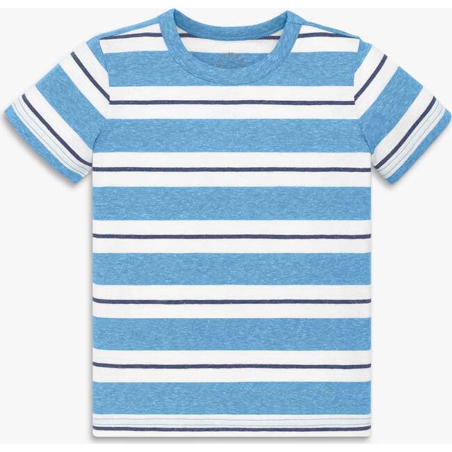 Kids Heathered Tee In Multi Stripe, Cornflower Sunwashed Navy Stripe