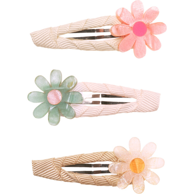 Daisy Pastel Shimmer Snap Clips