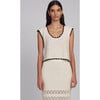 Zaria Crochet Top, Ivory w/Black Tipping - Shirts - 2 - thumbnail