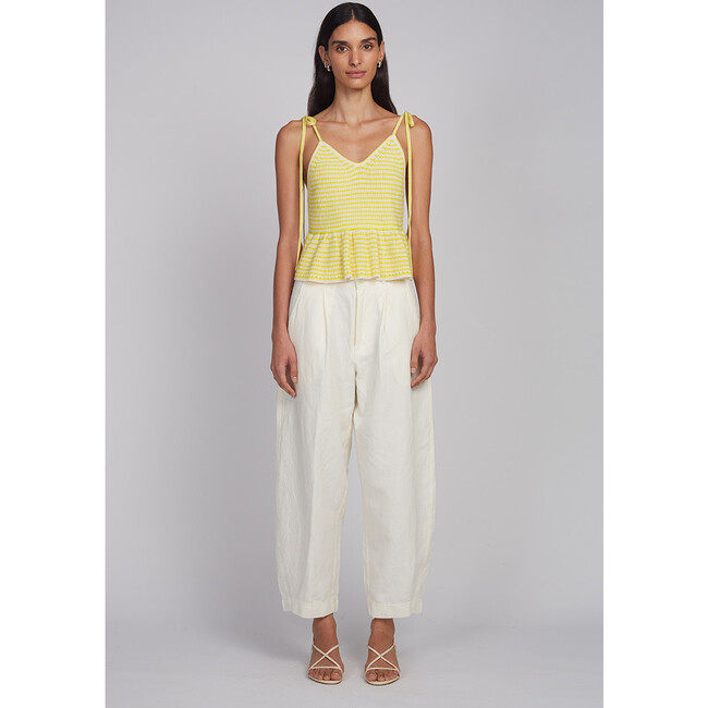 Mali Stripe Cami, Ivory/Limone Stripe - Tank Tops - 3