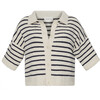 Romy Shirt Cardi, Ivory/Navy Stripe - Cardigans - 1 - thumbnail
