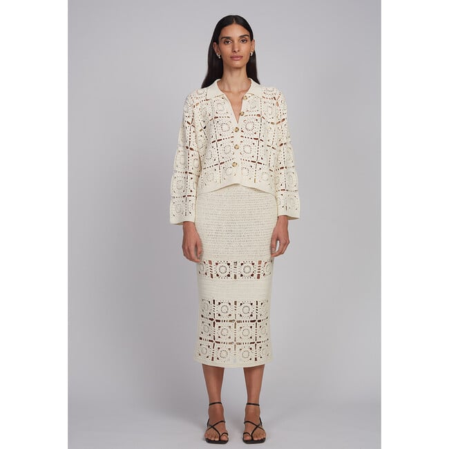 Tasha Crop Jacket, Ivory - Jackets - 3