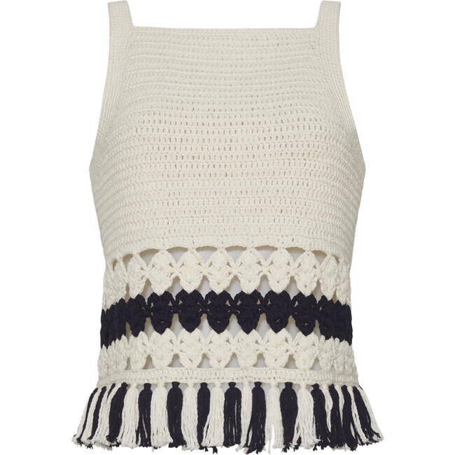 Zelda Top, Ivory/Black Combo