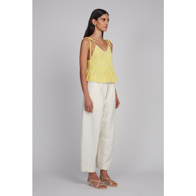 Mali Stripe Cami, Ivory/Limone Stripe - Tank Tops - 4