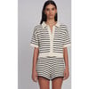 Romy Shirt Cardi, Ivory/Navy Stripe - Cardigans - 2 - thumbnail