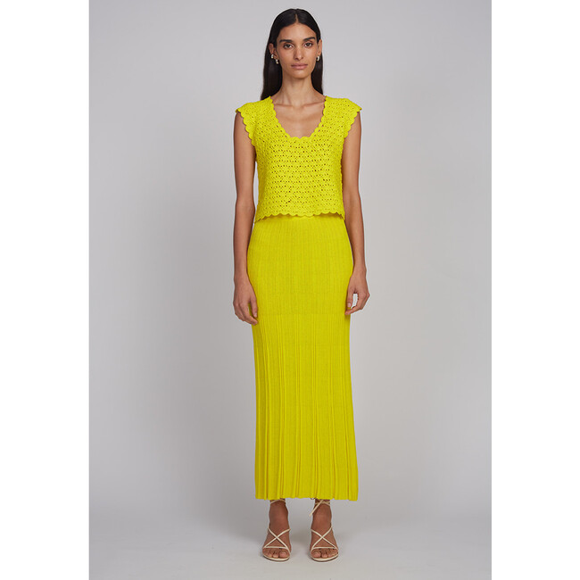 Zaria Crochet Top, Limone - Shirts - 3