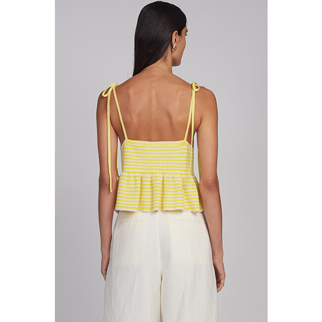 Mali Stripe Cami, Ivory/Limone Stripe - Tank Tops - 5