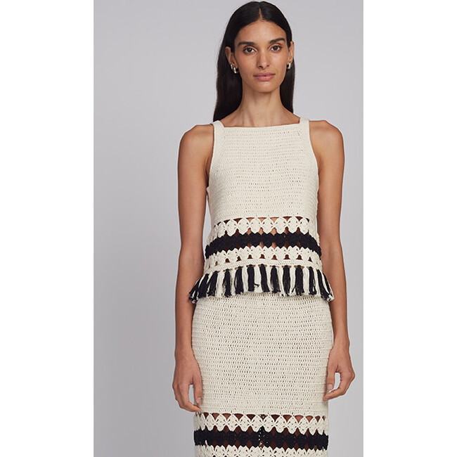 Zelda Top, Ivory/Black Combo