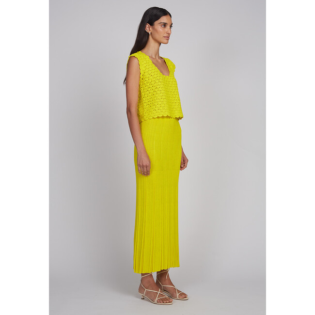 Zaria Crochet Top, Limone - Shirts - 4