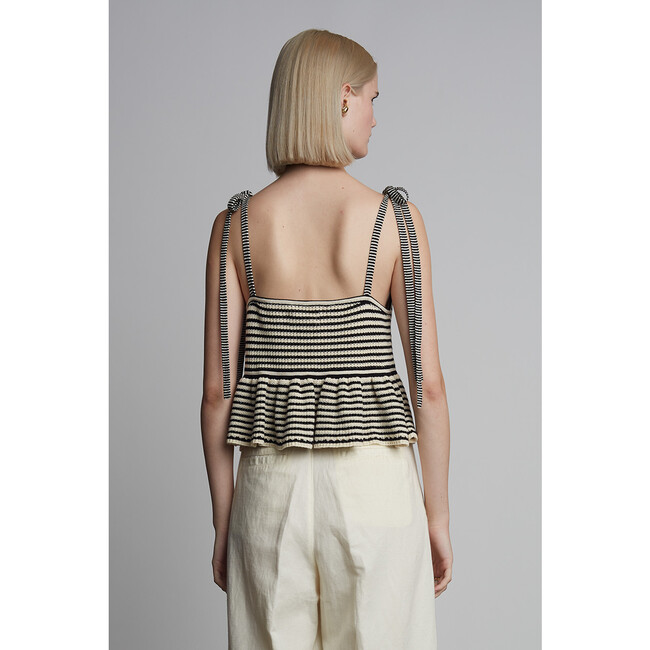 Mali Stripe Cami, Ivory/Black Stripe - Tank Tops - 3