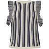 Maia Tank, Ivory/Navy Combo - Tank Tops - 1 - thumbnail