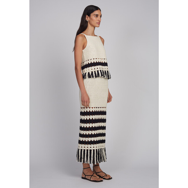 Zelda Top, Ivory/Black Combo - Shirts - 4