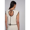 Zaria Crochet Top, Ivory w/Black Tipping - Shirts - 7 - thumbnail