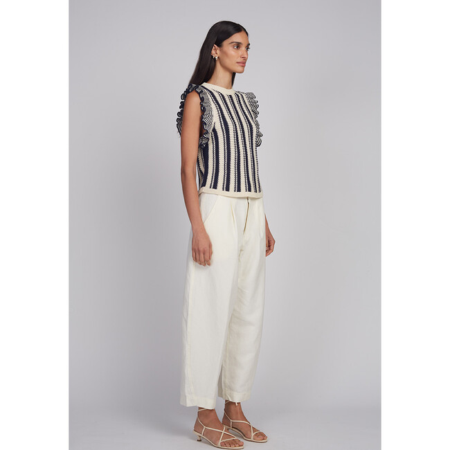 Maia Tank, Ivory/Navy Combo - Tank Tops - 4