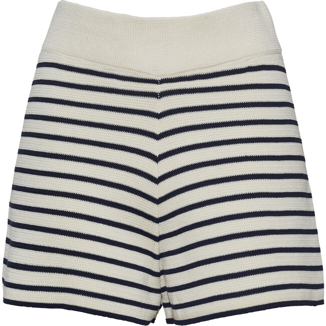 Lea Stripe Short, Ivory/Navy Stripe