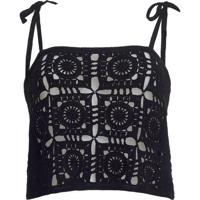 Iola Crochet Top, Black