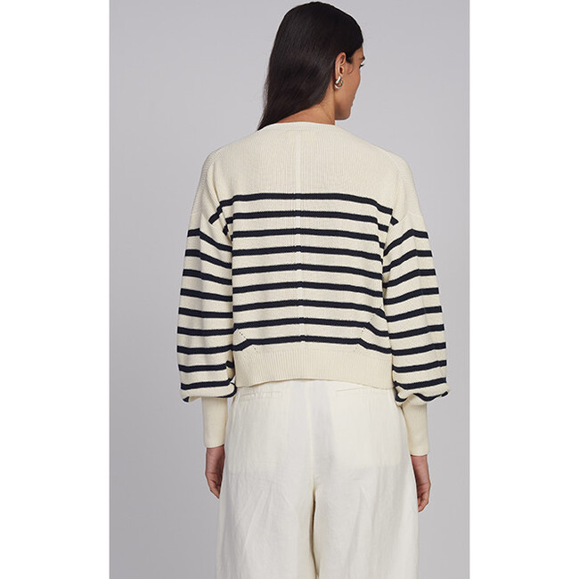 Layla Stripe Sweater, Ivory/Navy Stripe