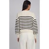 Layla Stripe Sweater, Ivory/Navy Stripe - Cardigans - 2 - thumbnail