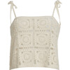 Iola Crochet Top, Ivory - Shirts - 1 - thumbnail
