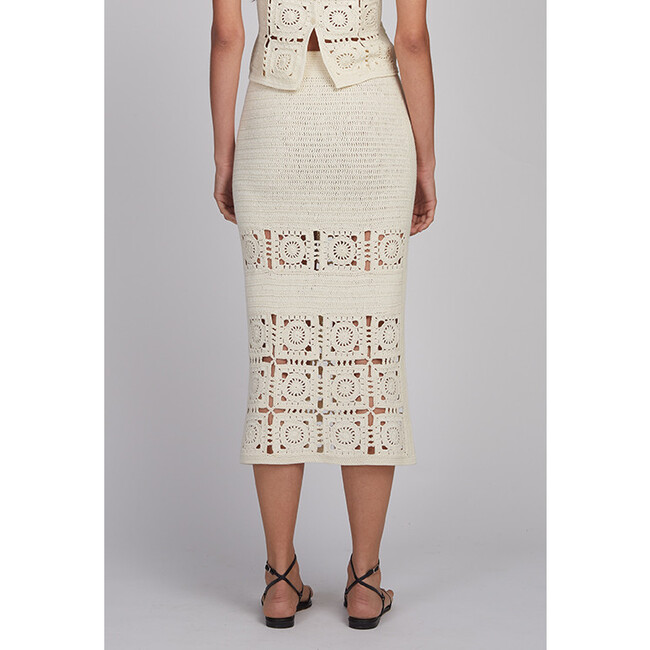 Jana Crochet Skirt, Ivory - Skirts - 3