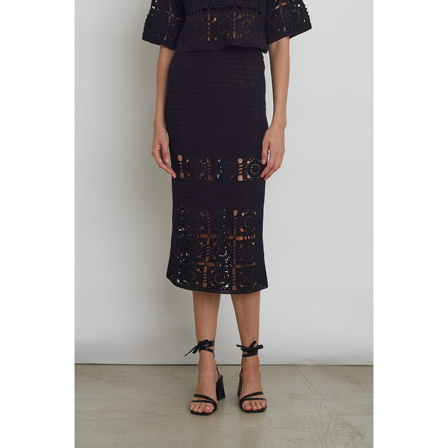 Jana Crochet Skirt, Black